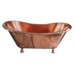 1676mm x 660mm Freestanding Soaking Copper Bathtub