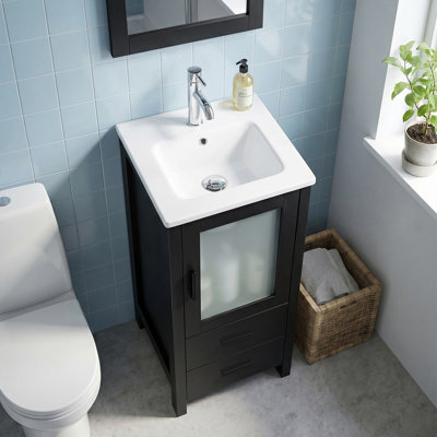 16'' Single Bathroom Vanity with Ceramic Top