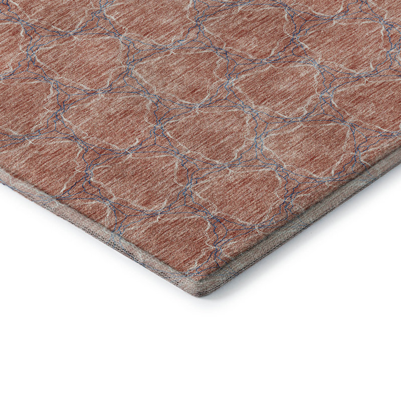 Tapis saumon Prisco lavable à la machine de qualité supérieure, Rectangle 10 pi x 14 pi