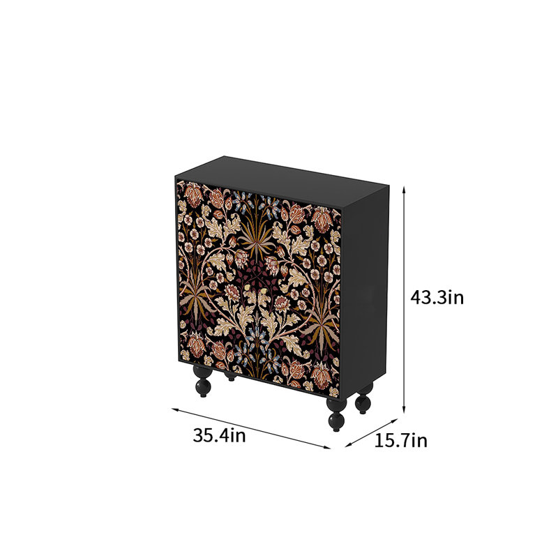 American Vintage Shoe Cabinet Side Cabinet 20 Pair Solid Wood Shoe Storage Cabinet, Black/Red/Beige