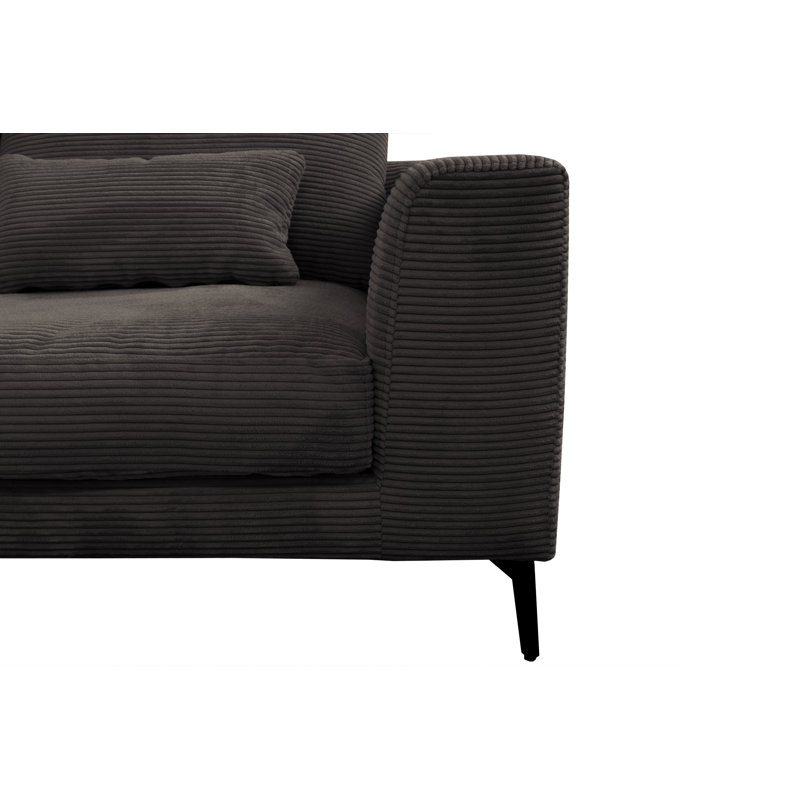 Cahoe Corner Sofa in Cord Fabric, Left Hand Facing, Dark Brown, Corduroy