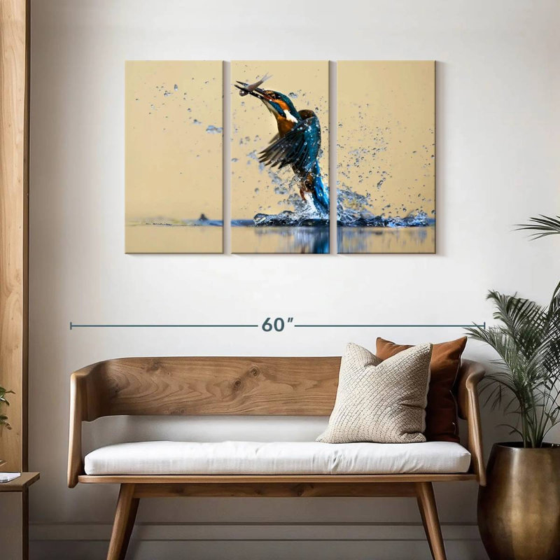 Brampt Blue Kingfisher, 28" H x 45" W