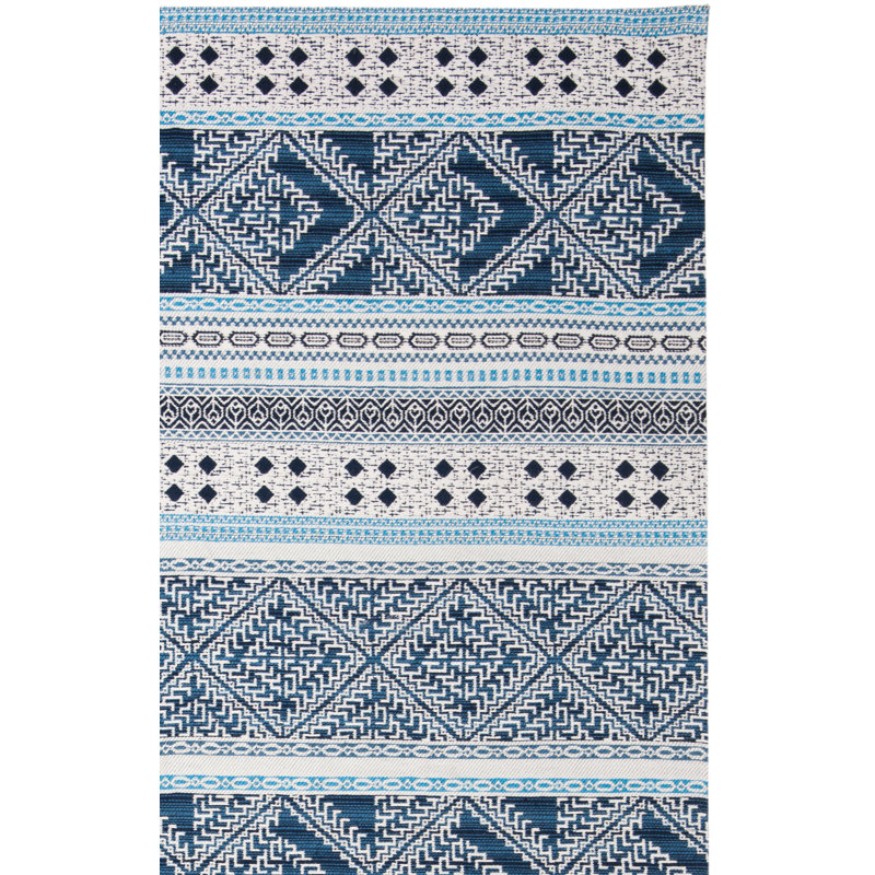 Tapis bleu tissé à la main Gaelle Southwestern, Rectangle 8 pi x 10 pi