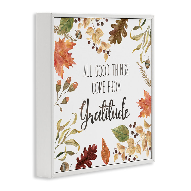 All Good Things Graditude, estampe numérique par Livi Finn, Giclée encadrée blanc bord de mer, H 12 po x l 12 po