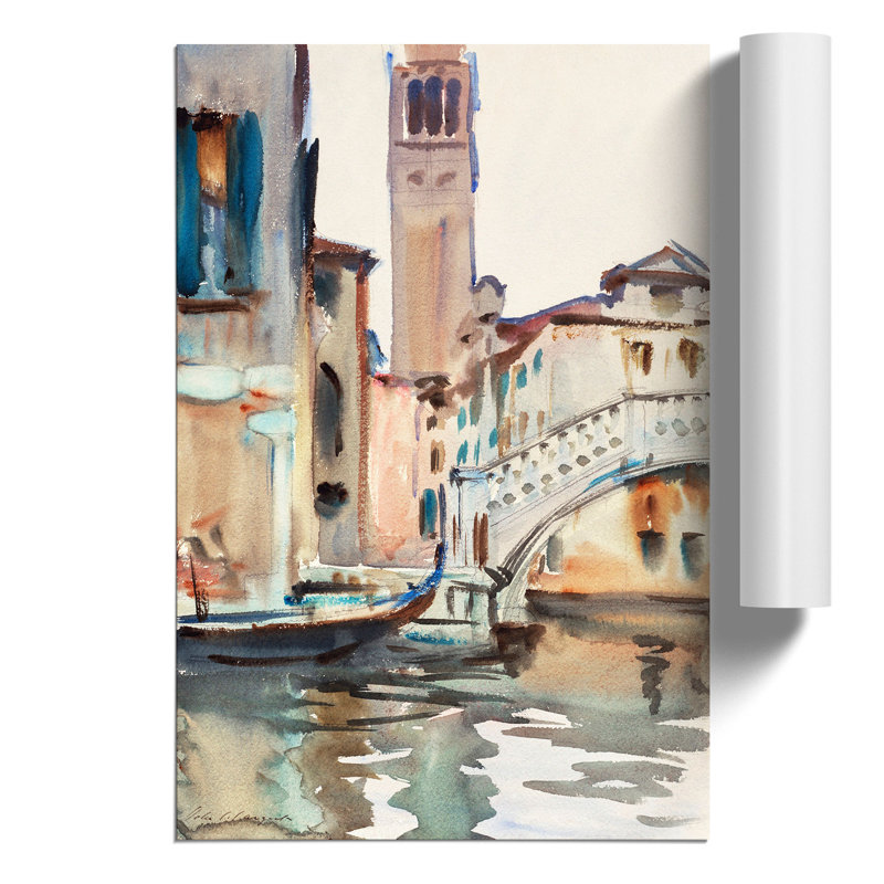 Bridge In Venice by John Singer Sargent - No Frame Painting, 84cm H x 59cm W x 0.1cm D