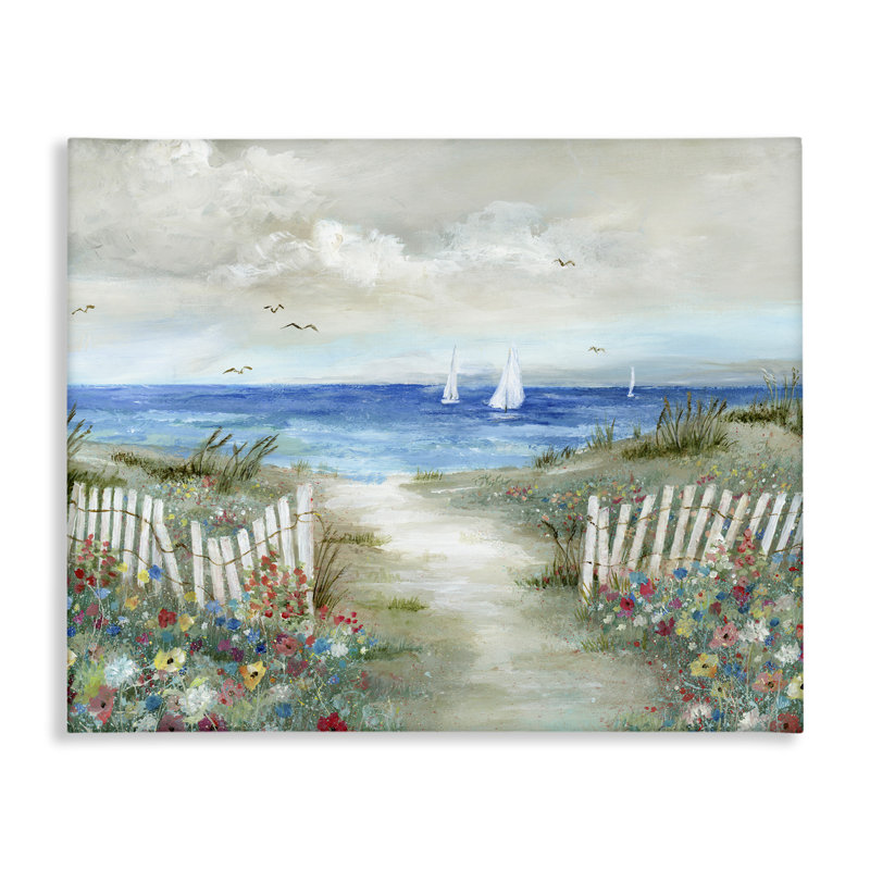 Gorgeous Traditional Beach Scene Canvas Wall Art by Nan, 24" H x 30" W