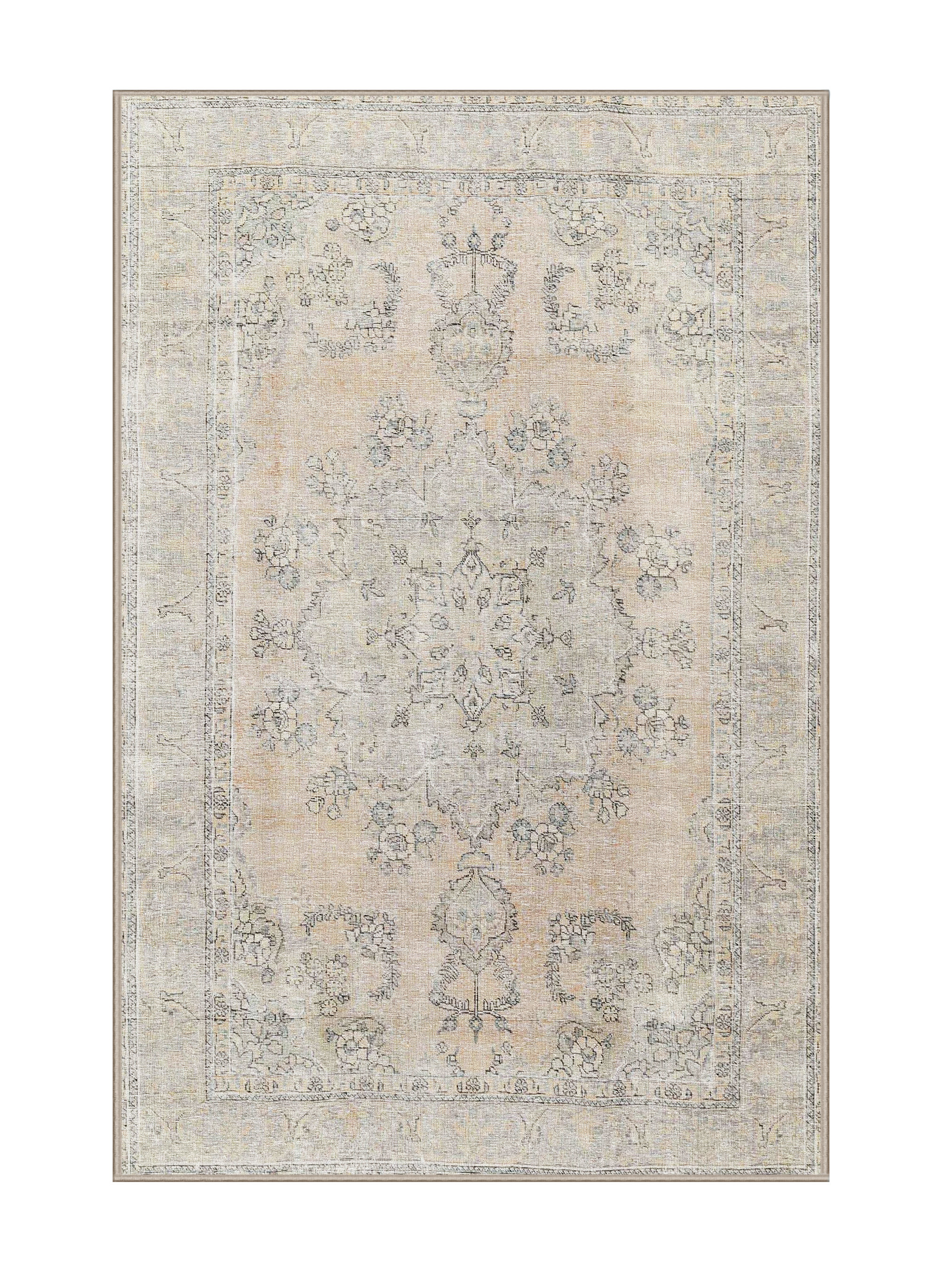Bungalow Rose 100% Machine Washable Traditional 3942 Area Rug - Wayfair ...