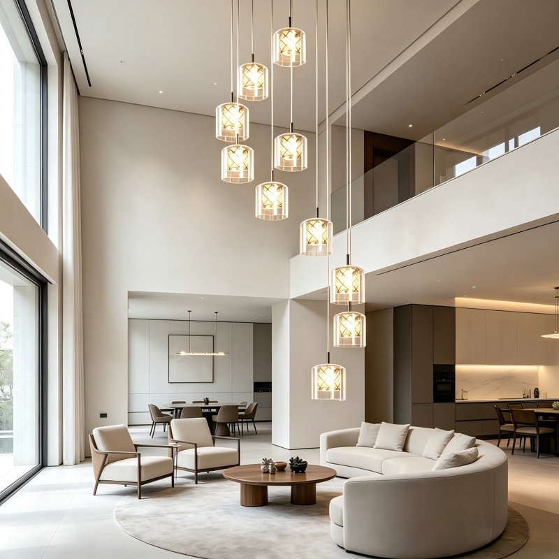 Pendant Light 10 - lights G9 glass crystal modern Cluster Pendant - 230CM height adjustable