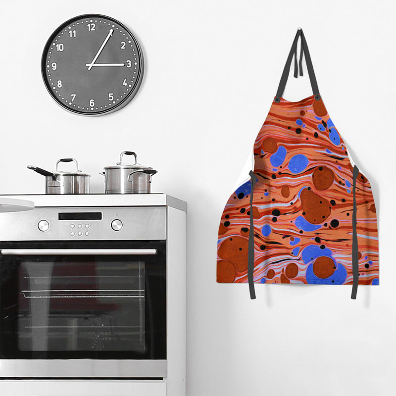 Katelyn Elizabeth Bib Apron, Orange/Blue