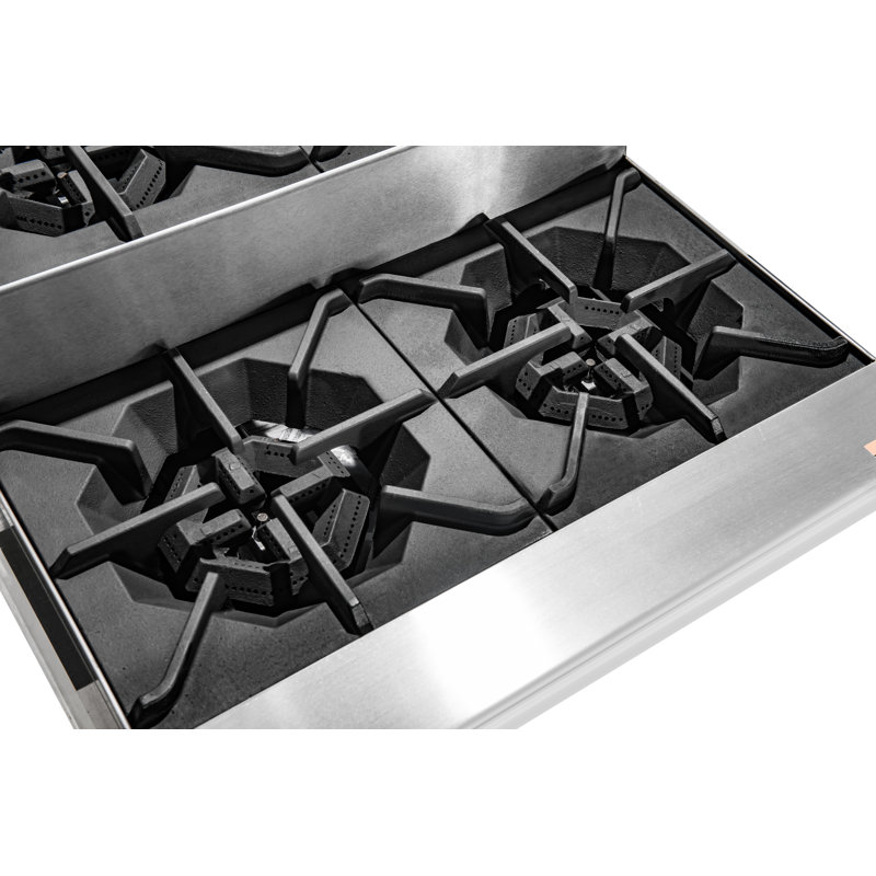 Cuisinière commerciale 24 po à quatre brûleurs, 104 000 BTU en acier inoxydable (km-CRSU-24)
