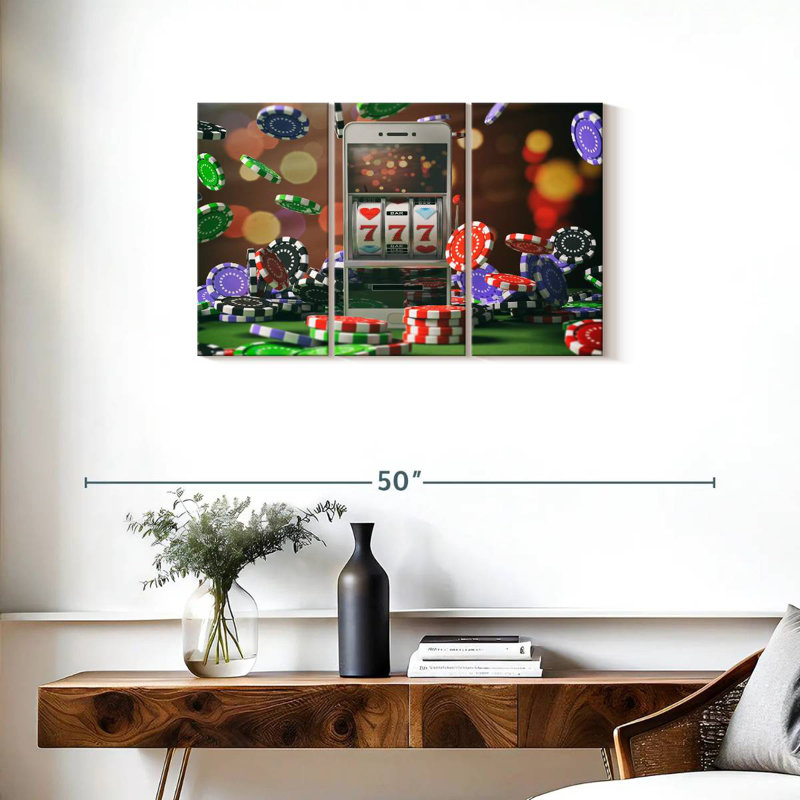 Virtual Slot Machine, 20" H x 33" W