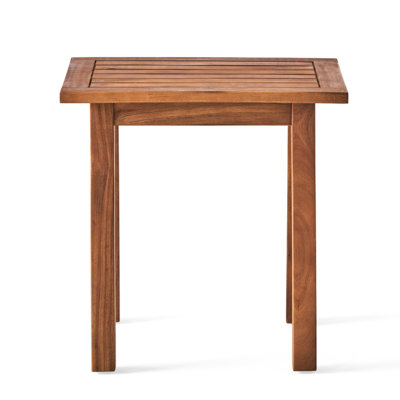 Pool Deck Accent Table, Made Of Wood, Slatted Design, 19.22" H X 15" W 19" D Wood Backyard Design For Outdoor Patio, D, Color
