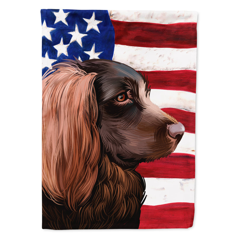 Polyester à 2 côtés 28 x 40 po drapeau maison, Épagneul Boykin