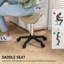 Tabouret roulant, chaise pivotante en similicuir, brun