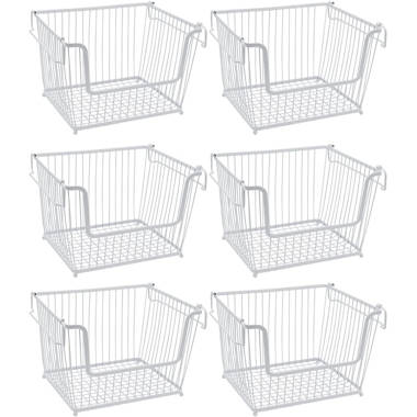 Sorbus Woven Basket Bins (White|3-Pack)