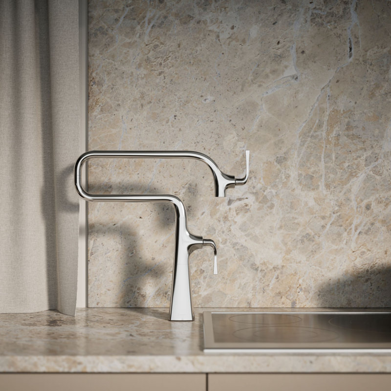 Graze Deck-Mount Pot Filler Faucet, Polished Chrome