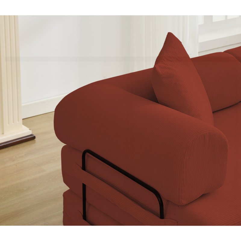 Canapé-lit pliable convertible 78,5 po, Rouge