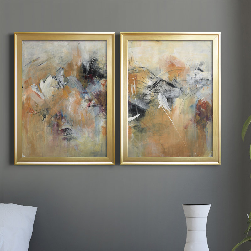 «Frozen Spring I», ensemble de 2 impressions sur toile encadrées, Cadre doré, H 42,5 po x l 30,5 po x P 1,25 po
