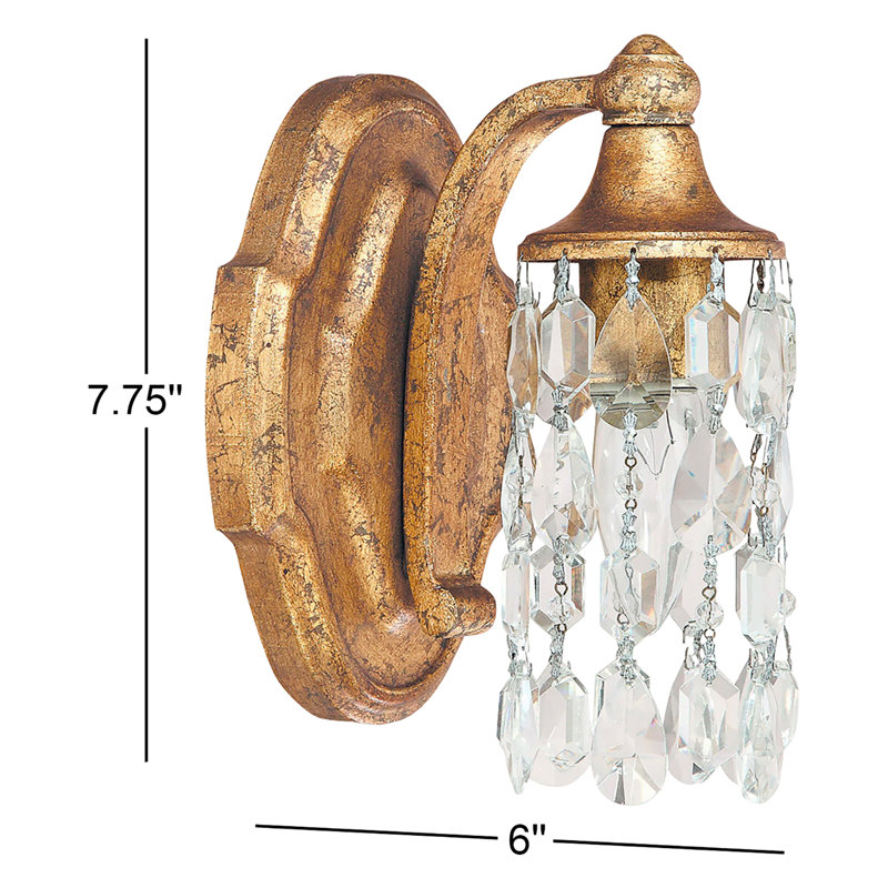 Betta Steel Armed Sconce, Antique Gold