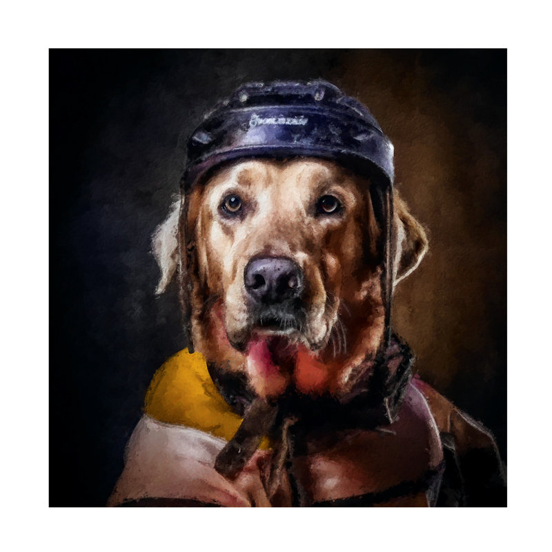 «Kulsoom Hockey 1 On Canvas» par Sean Parnell, reproduction, H 35 po x l 35 po x P 2 po