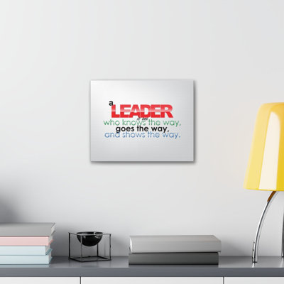 «Inspirational leader Knows the Way Motivation», art textuel sur toile tendue