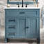 Meuble-lavabo 36 po avec lavabo, armoire de salle de bain avec tiroirs, structure solide et panneau de fibres à densité moyenne, deux ensembles, gris-bleu