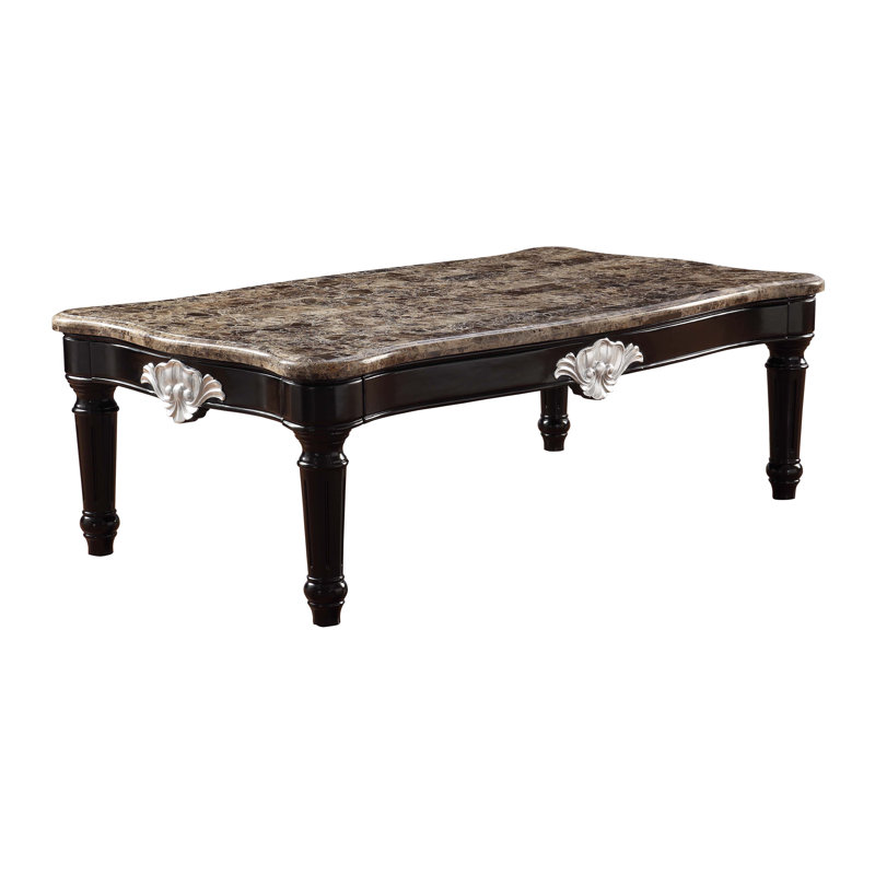 Table basse, plateau en marbre naturel et noir
