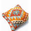 Crawfordville Geometric Orange Sqaure Throw Cushion Cover