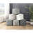 Stylish Pouf In Black White, 300Lbs Weight Limit, 16X16x16 Inches Square Bead Filled, Non-Slip Base