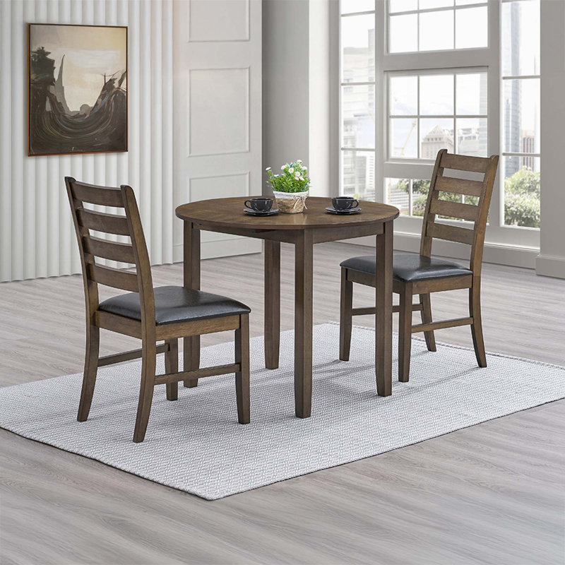 Ensemble de chaises d'appoint en bois d'hévéa massif de 2 pièces