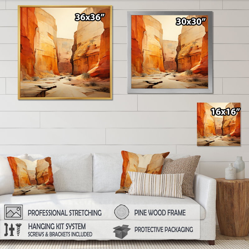 Bold Landscape Canyon Desert V - Print, 30" H x 30" W, Wrapped Canvas