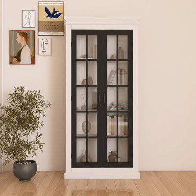 Freestanding Pantry Cabinet With Glass Door