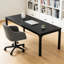 Bureau d'ordinateur noir élégant avec cadre en métal noir pour les espaces de travail contemporains-1427604957