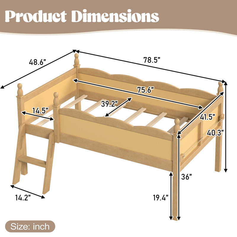 Lits pour enfants peu encombrants avec rangement, lit mezzanine simple en bois aggloméré, chambre d'enfant moderne