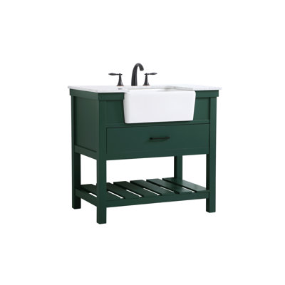 Pelaghia 36'' Single Bathroom Vanity with Marble Top