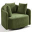 Fauteuil demi-tonneau pivotant en lin avec coussins 31,5 po