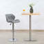 Tabouret réglable Krul gris avec base piédestal chromée