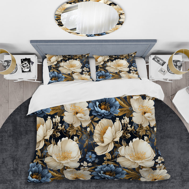 Boho Victorian Fusion Victorian Pattern X - Ensemble de housse de couette à motif floral