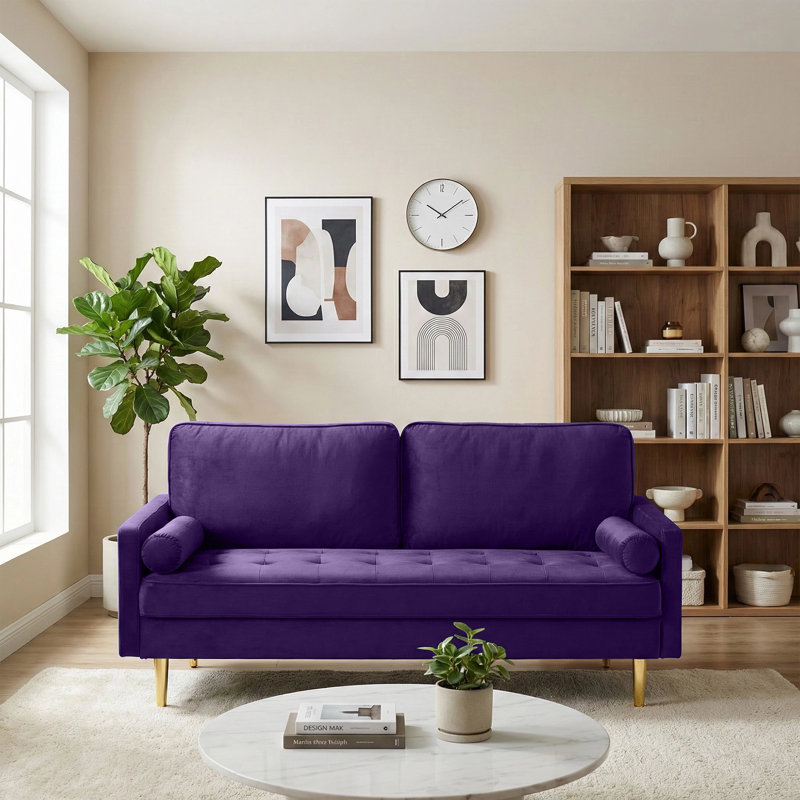 Canapé 67 po Mid Century Modern, Mauve
