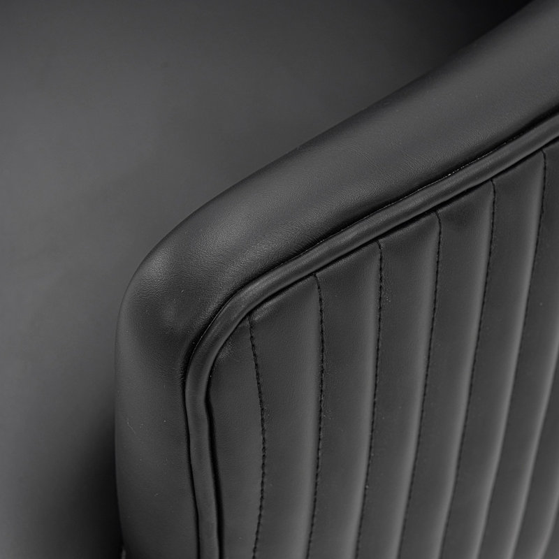 Chaise en cuir Raya, Noir