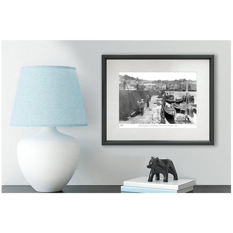 Mevagissey, Spreading The Nets To Dry 1924 - Single Picture Frame Print, 45cm H x 60cm W x 2.3cm D