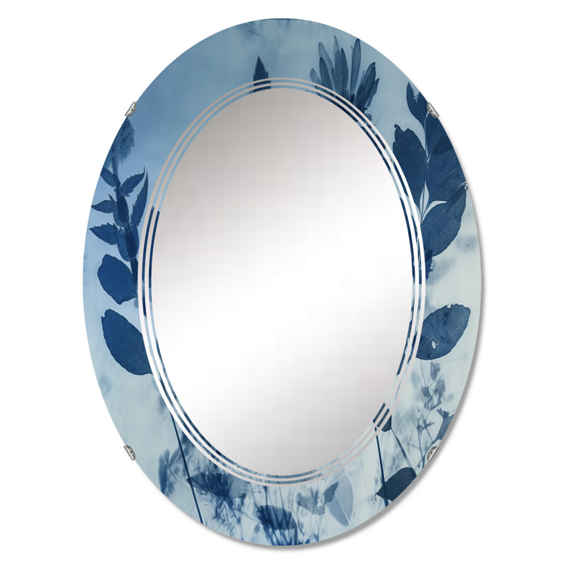 Khaja - Miroir mural moderne ovale, 30 po x 20 po