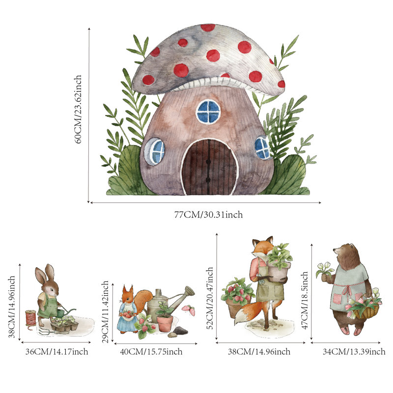 Animal Wall Decal - Little Gardeners