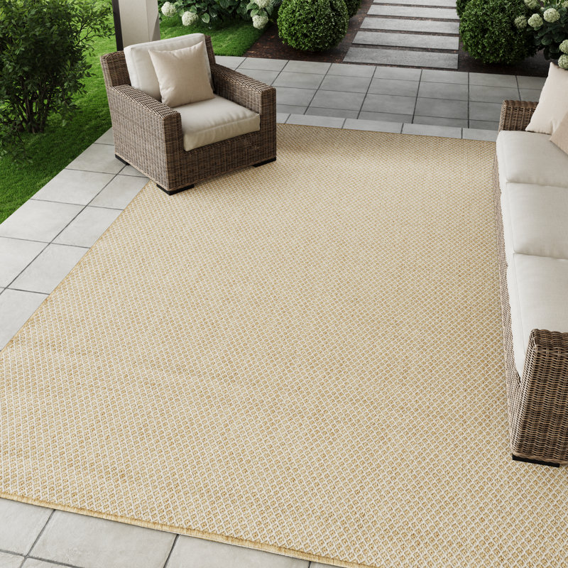 Hartigan Natural Modern Indoor/Outdoor Rug, Rectangle 9' x 12'