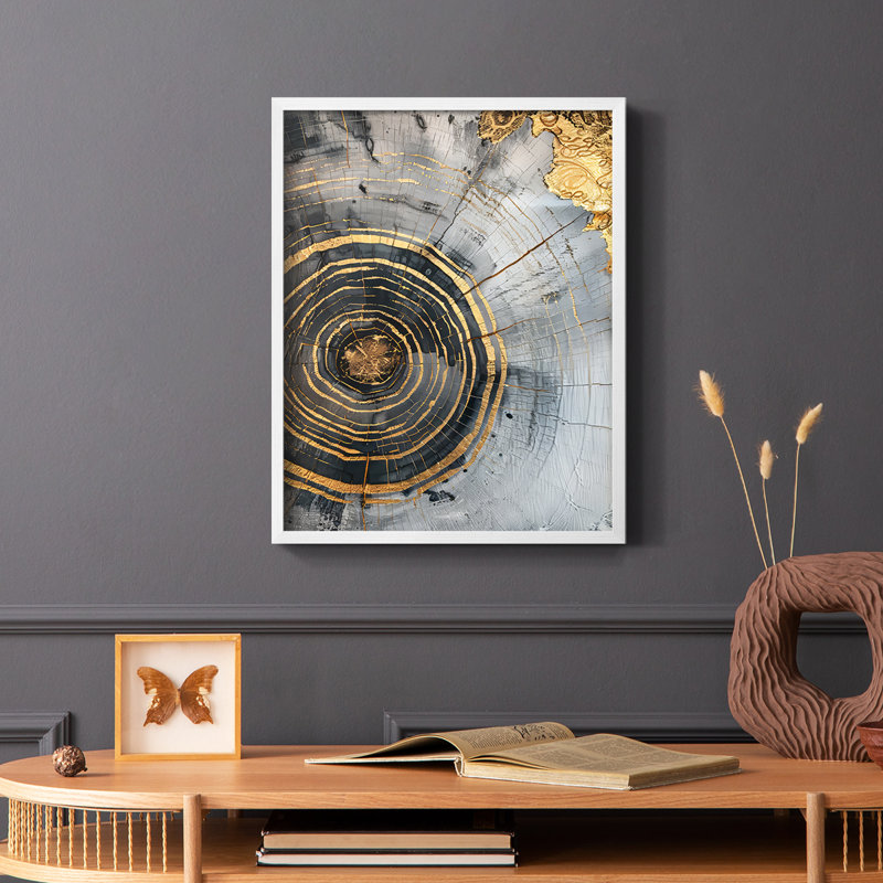 Série ABSTRACT CCxxxx - reproduction encadrée de qualité supérieure - prête à être accrochée - aucun clou requis, Blanc