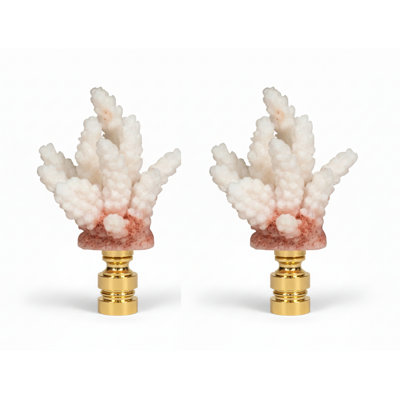 Royal Designs, Inc. Grande lampe corail F-5107PB-2, blanc deux tons, base en laiton poli