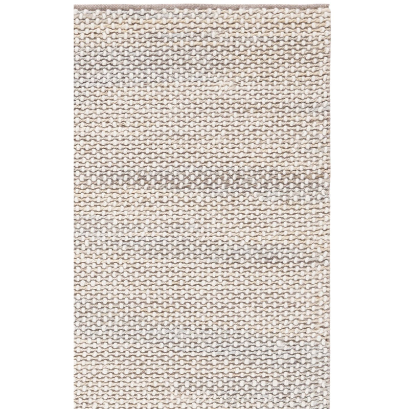 Tapis naturel / gris clair fait à la main Charvik, Rectangle de 5 pi x 8 pi