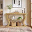 Console de 55 po avec tablettes de rangement, table d'entrée de style campagne moderne, tables de canapé en bois derrière le canapé avec cadre incurvé pour le couloir, entrée