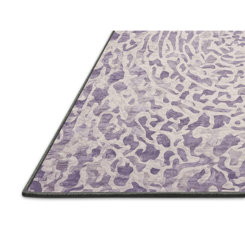 Tapis gris soyeux et moelleux, Rectangle 7 pi x 9 pi