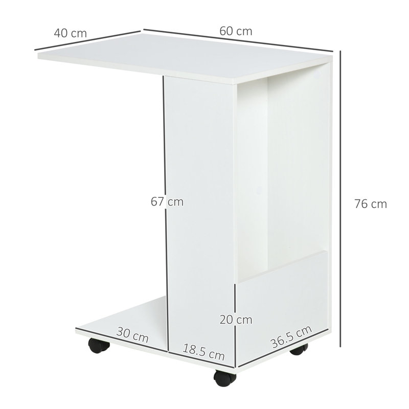 Brigitte 76cm H x 60cm W Book Cart with Wheels, White